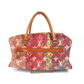 Louis Vuitton Orange Vinyl Leather Boston Bag Handbag Tote Bag