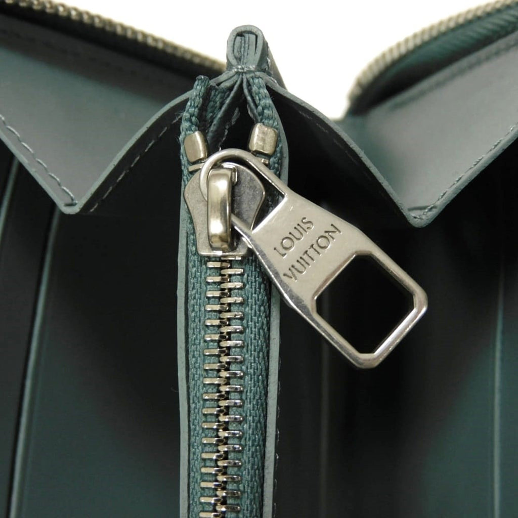 Louis Vuitton Green Leather Long Wallet
