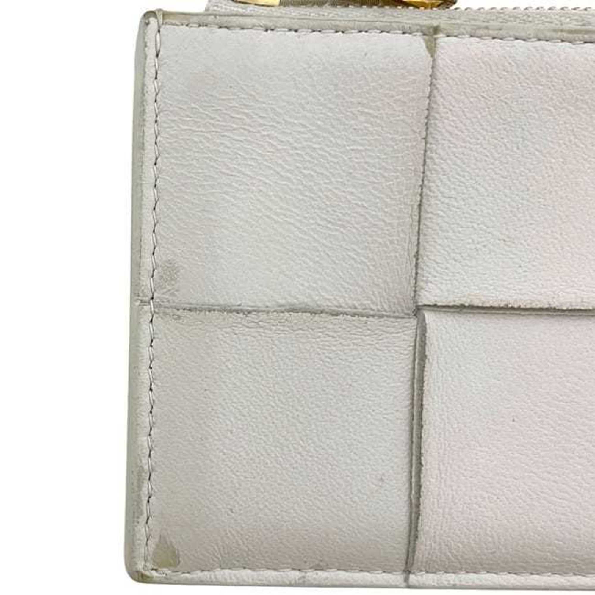 Bottega Veneta White Leather Coin Purse/Coin Case