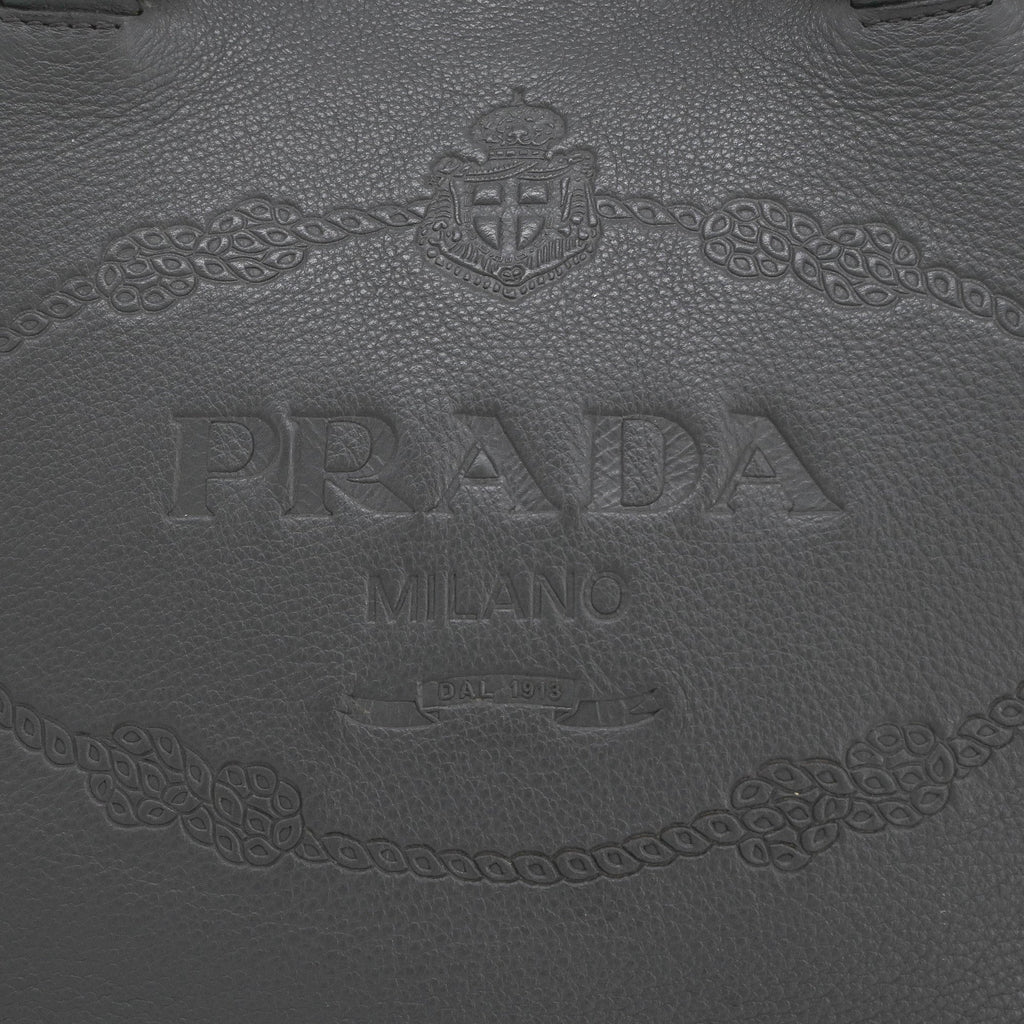 Prada Gray Leather Handbag