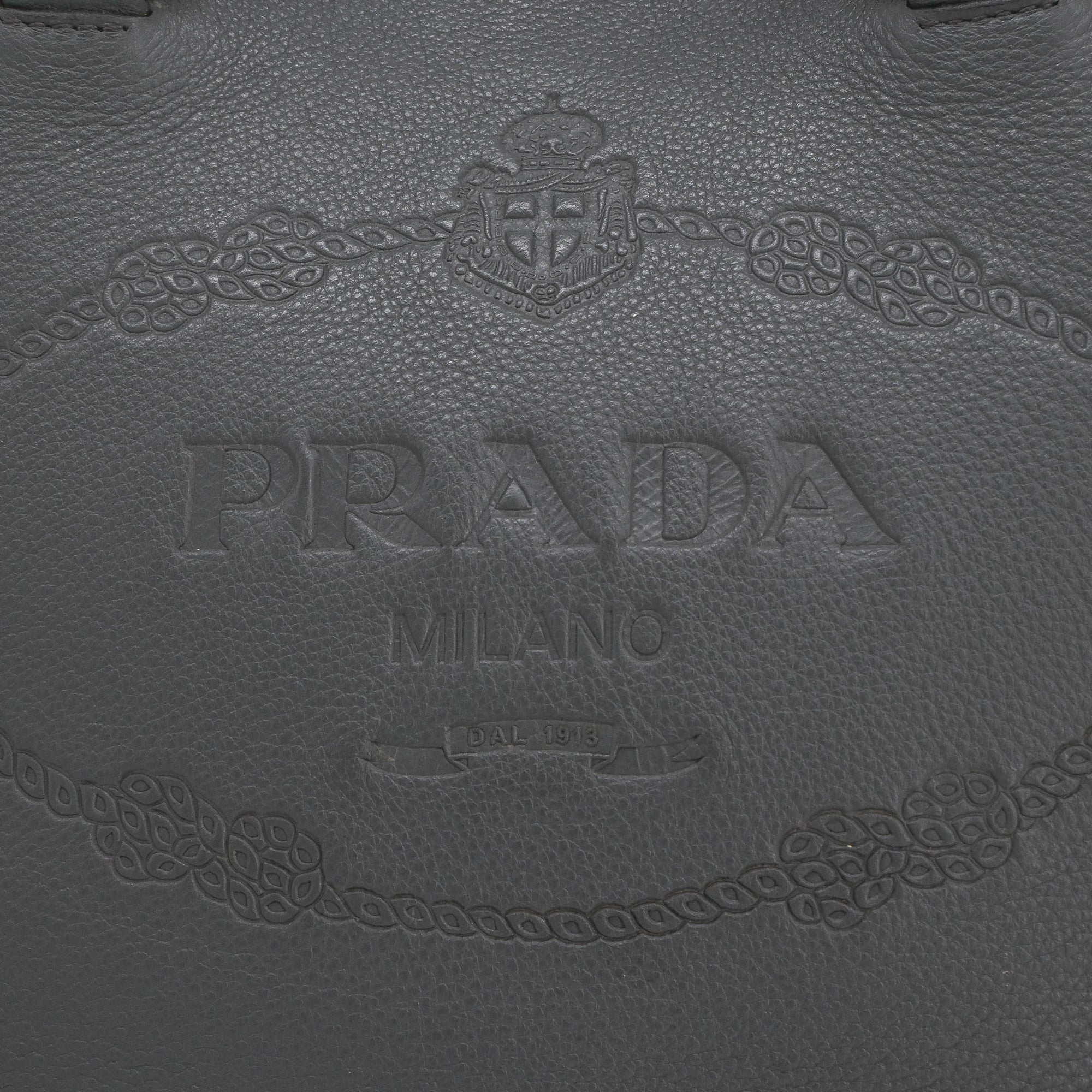 Prada Gray Leather Handbag