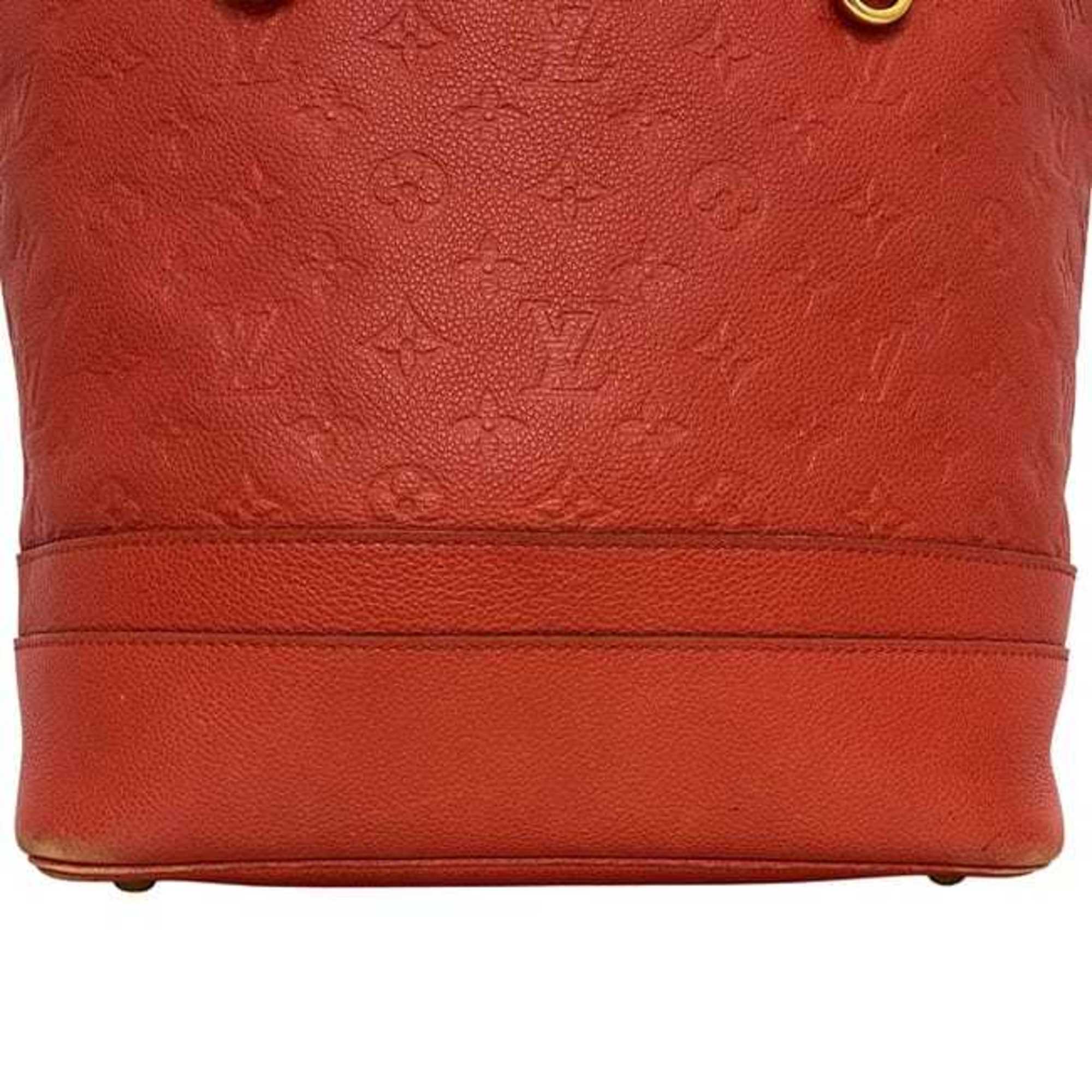 Louis Vuitton Monogram Empreinte Auriane Red Color Leather Tote Bag