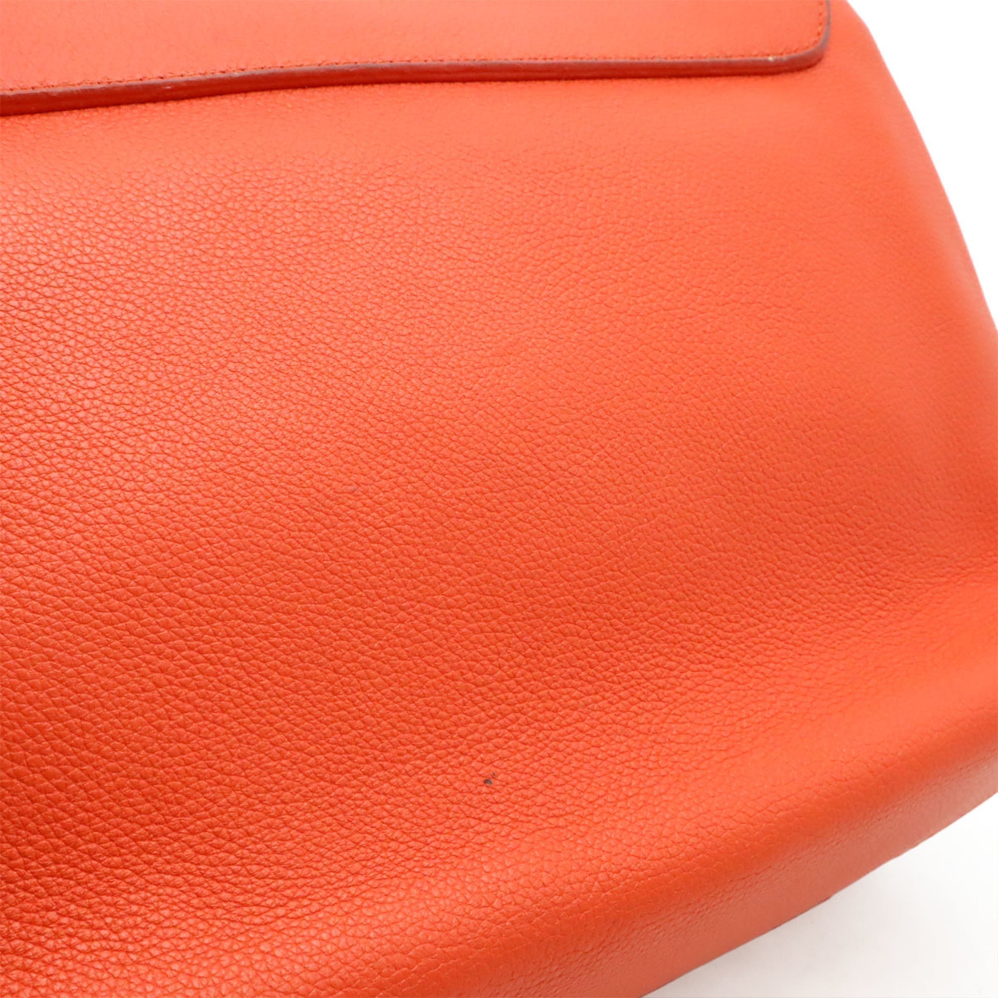 Louis Vuitton Orange Red Leather Handbag