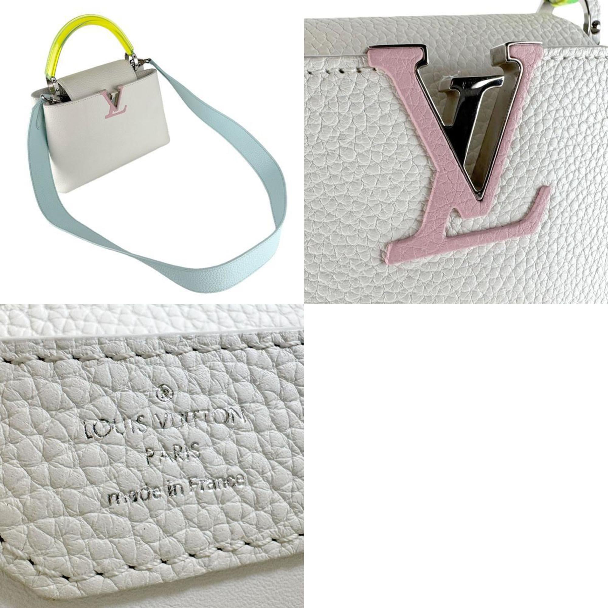 Louis Vuitton White Leather Handbag Shoulder Bag