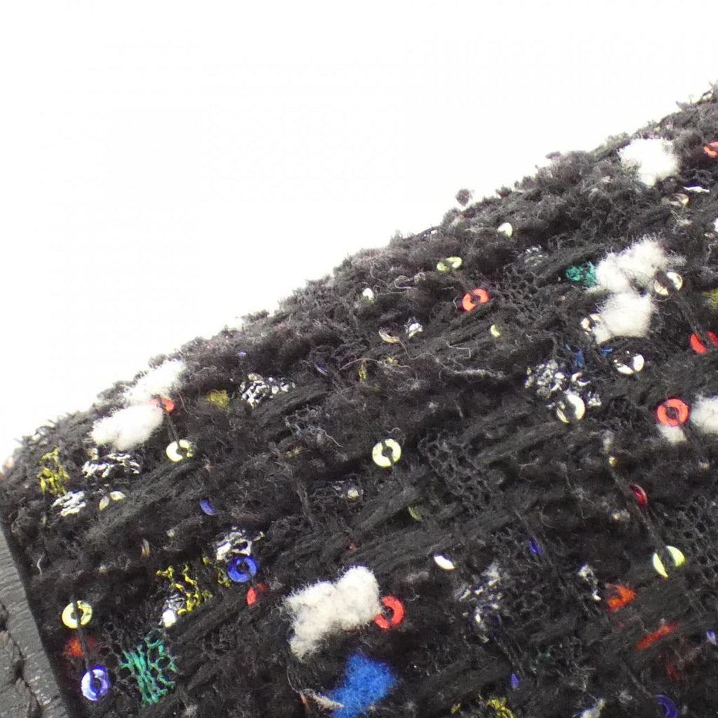 Louis Vuitton Black Tweed Spangles Leather Shoulder Bag