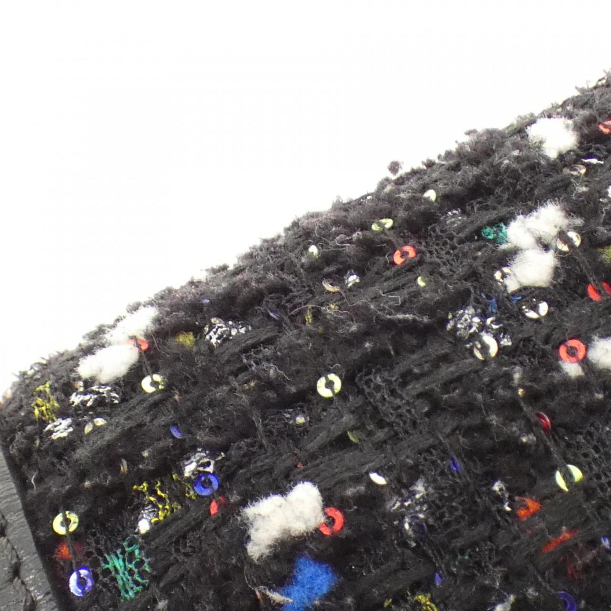Louis Vuitton Black Tweed Spangles Leather Shoulder Bag