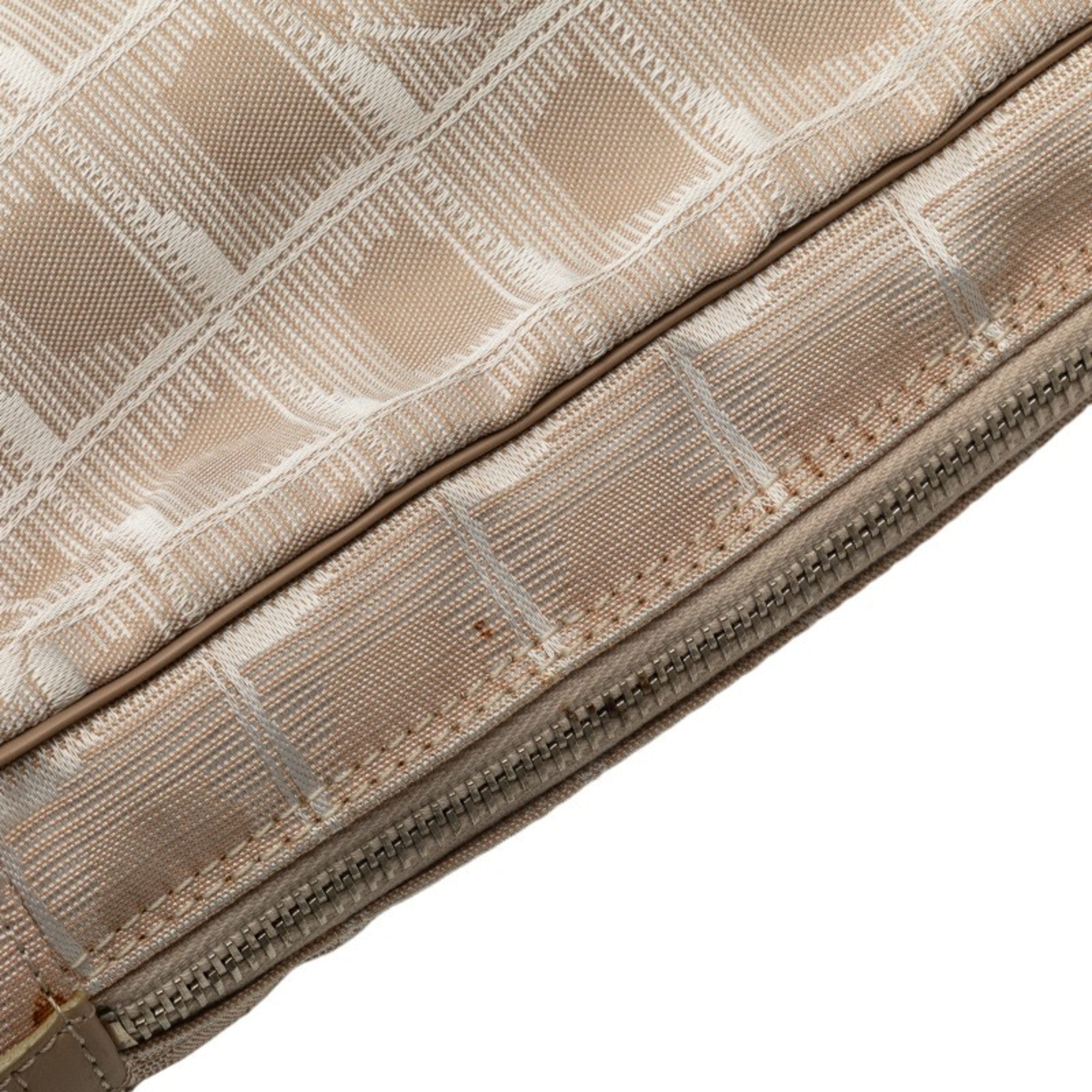 Chanel Beige Canvas Leather Briefcase Handbag