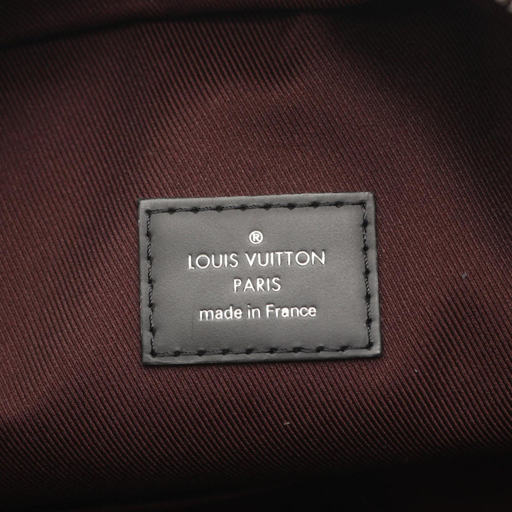 Louis Vuitton Black Brown Coated Canvas Leather Backpack