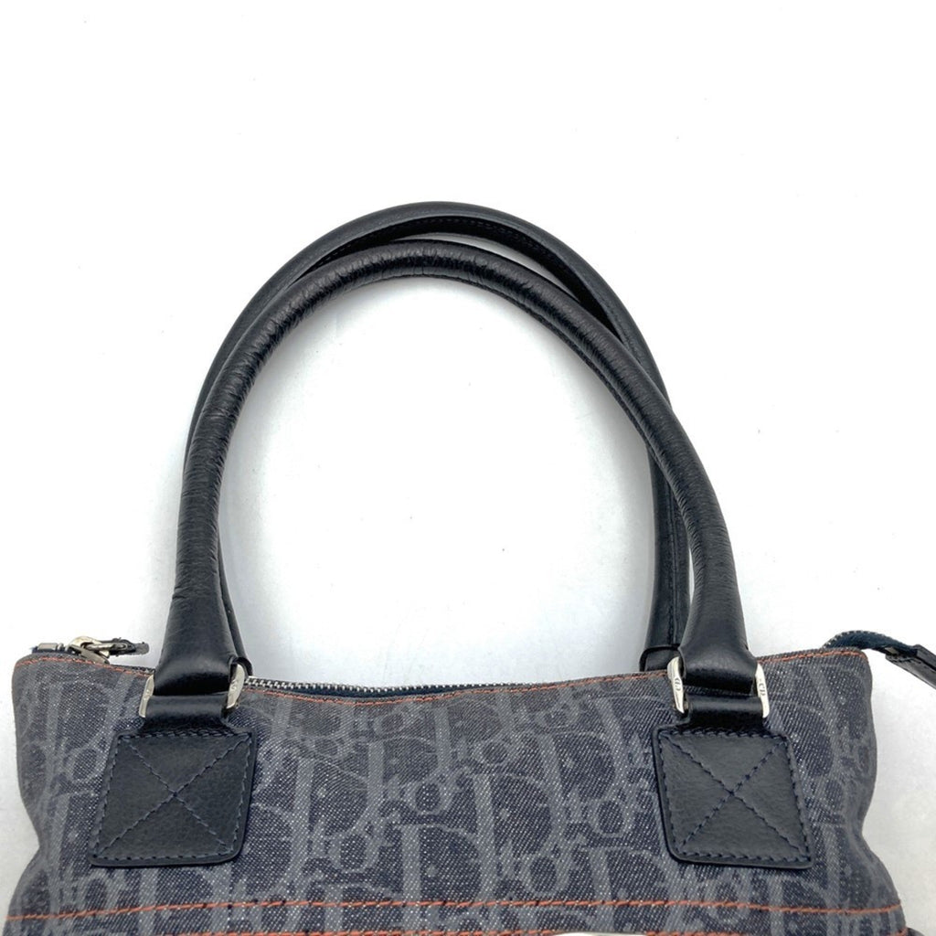 Christian Dior Navy Denim Leather Tote Bag (Pre-Owned)