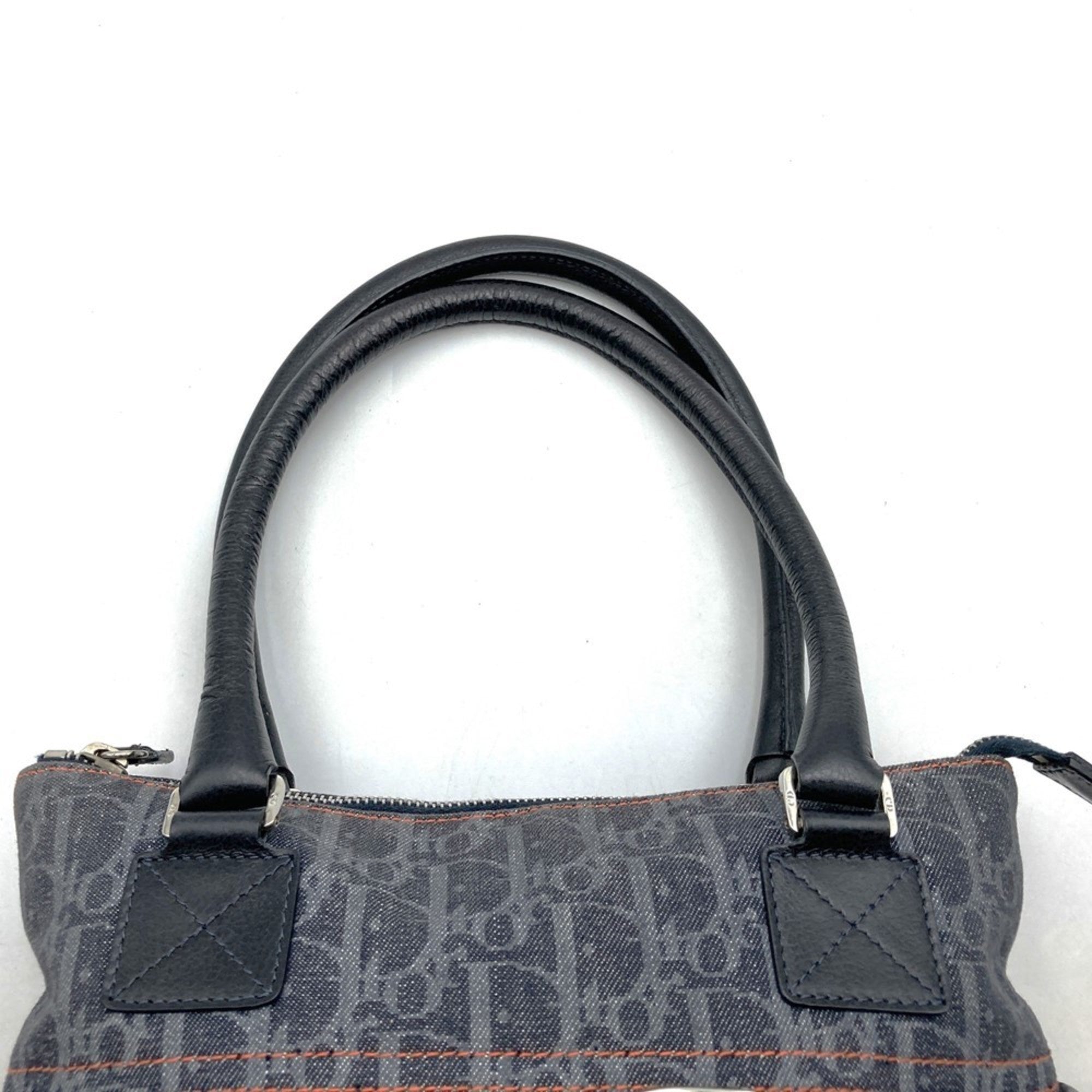 Christian Dior Navy Denim Leather Tote Bag (Pre-Owned)