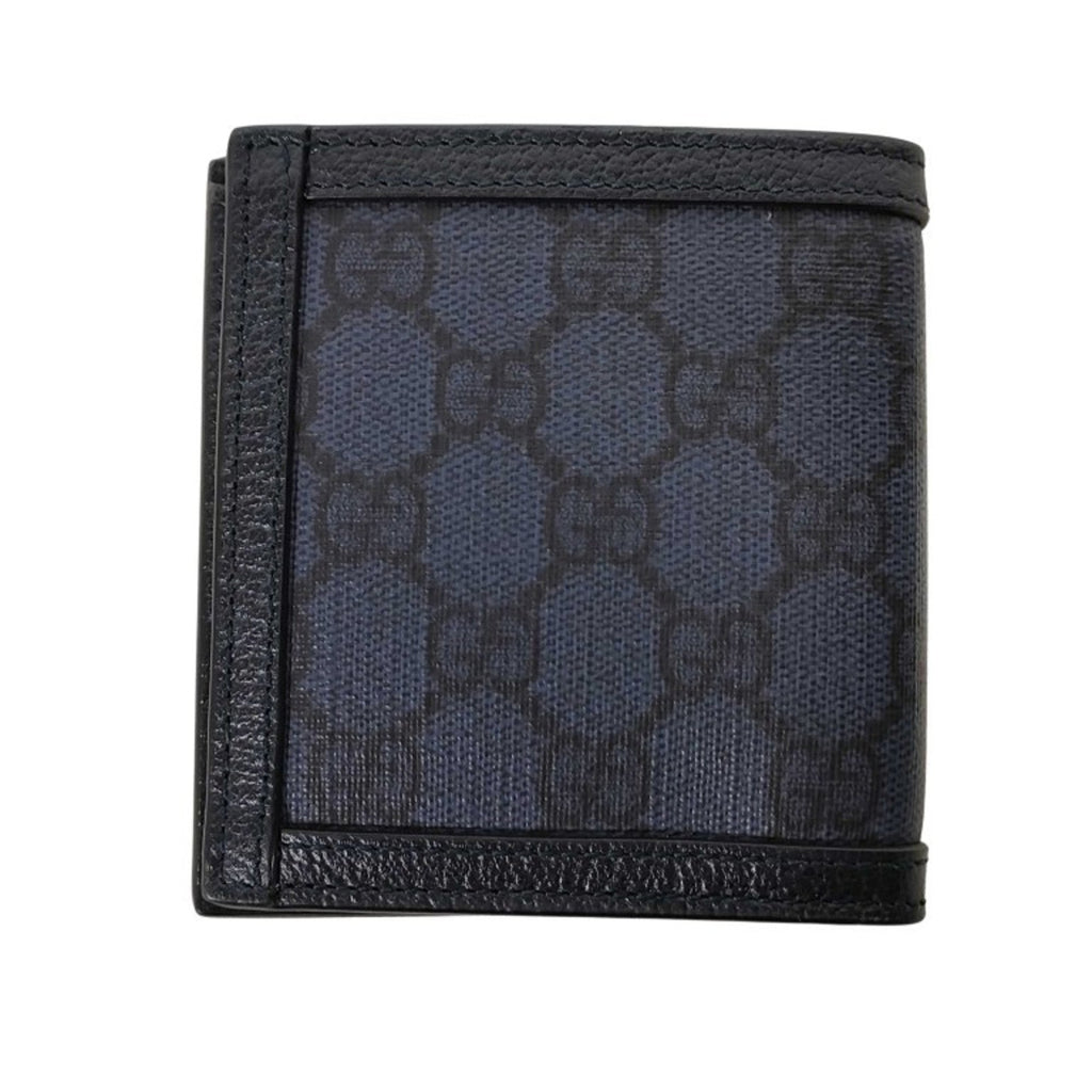 Gucci Gg Supreme Black Pvc Leather Wallet (Bi-Fold) (Pre-Owned)