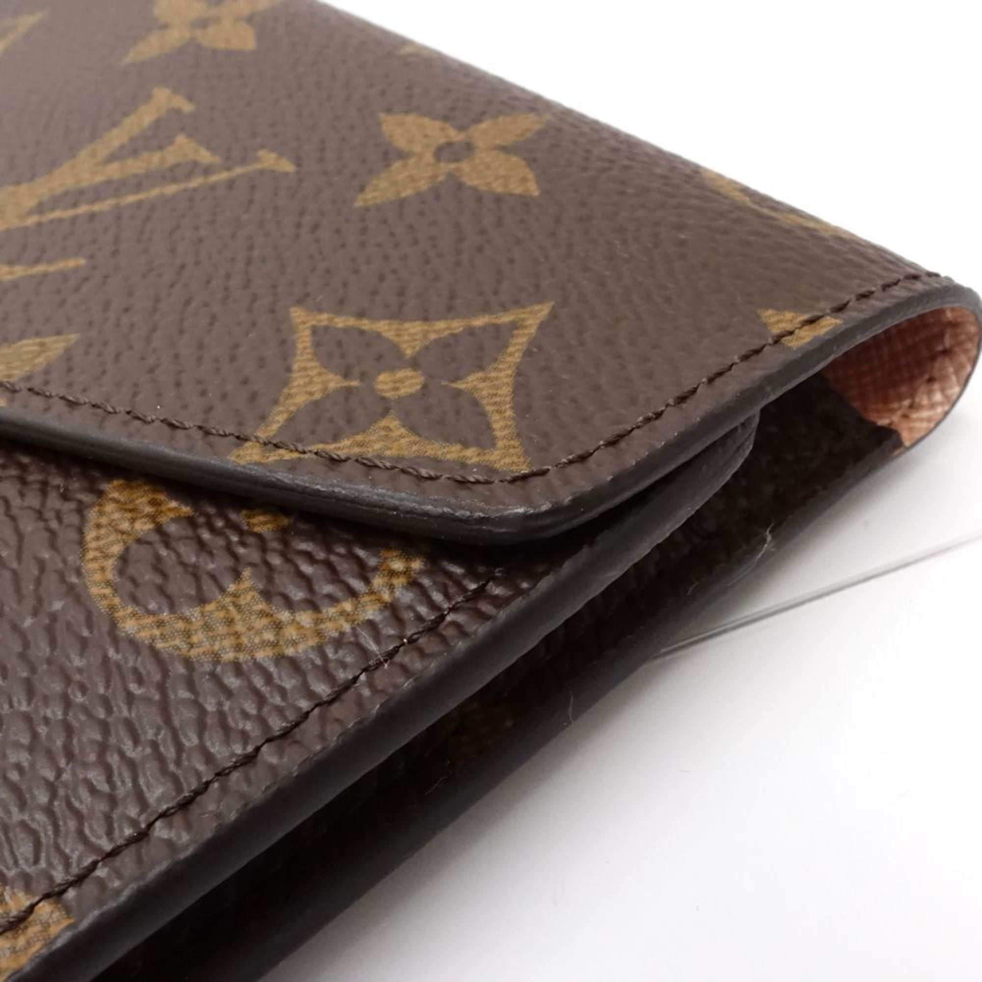 Louis Vuitton Brown Pink Monogram Long Wallet (Tri-Fold)