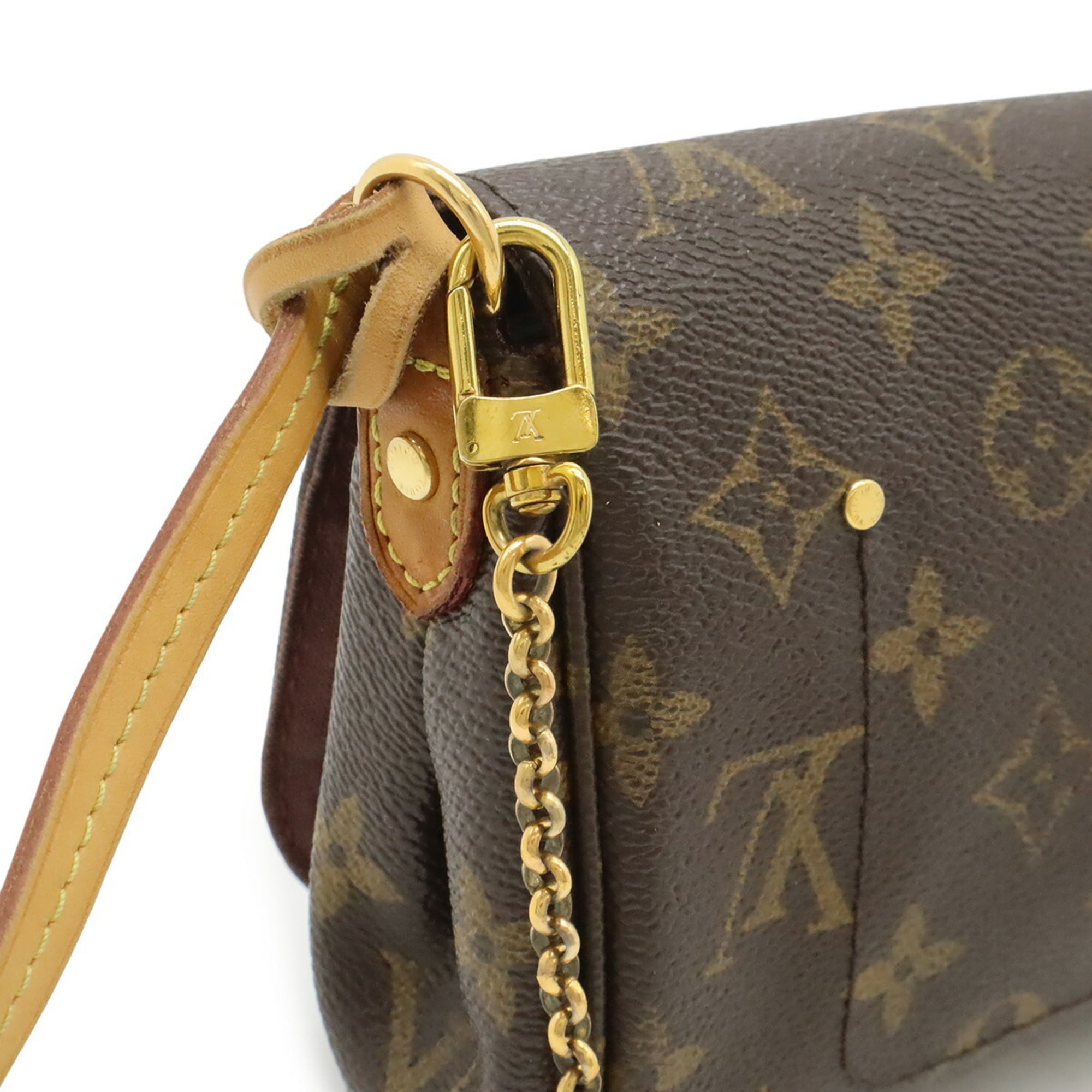 Louis Vuitton Brown Canvas Clutch Bag Pouch Shoulder Bag