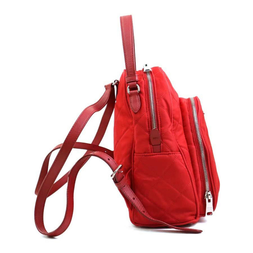 Prada Red Color Nylon Leather Backpack