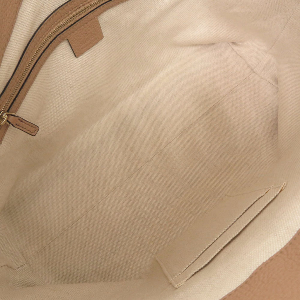 Gucci Beige Leather Shoulder Bag Tote Bag (Pre-Owned)