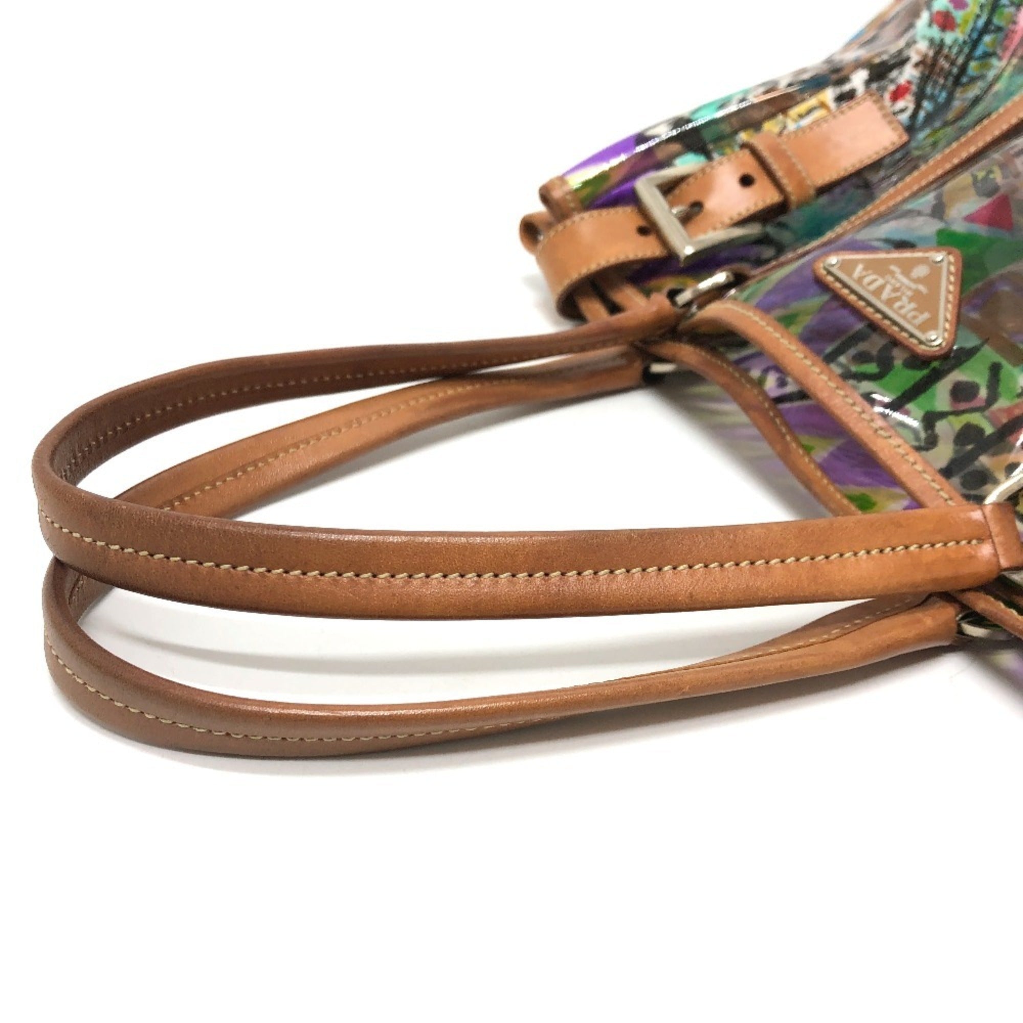Prada Multi-Color Vinyl Leather Tote Bag
