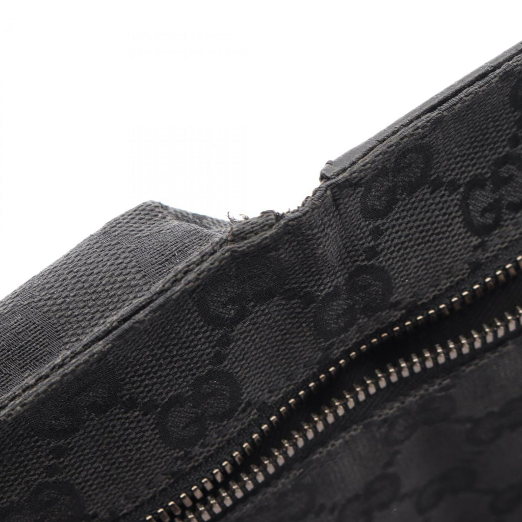 Gucci Black Canvas Leather Fanny Pack Handbag (Pre-Owned)