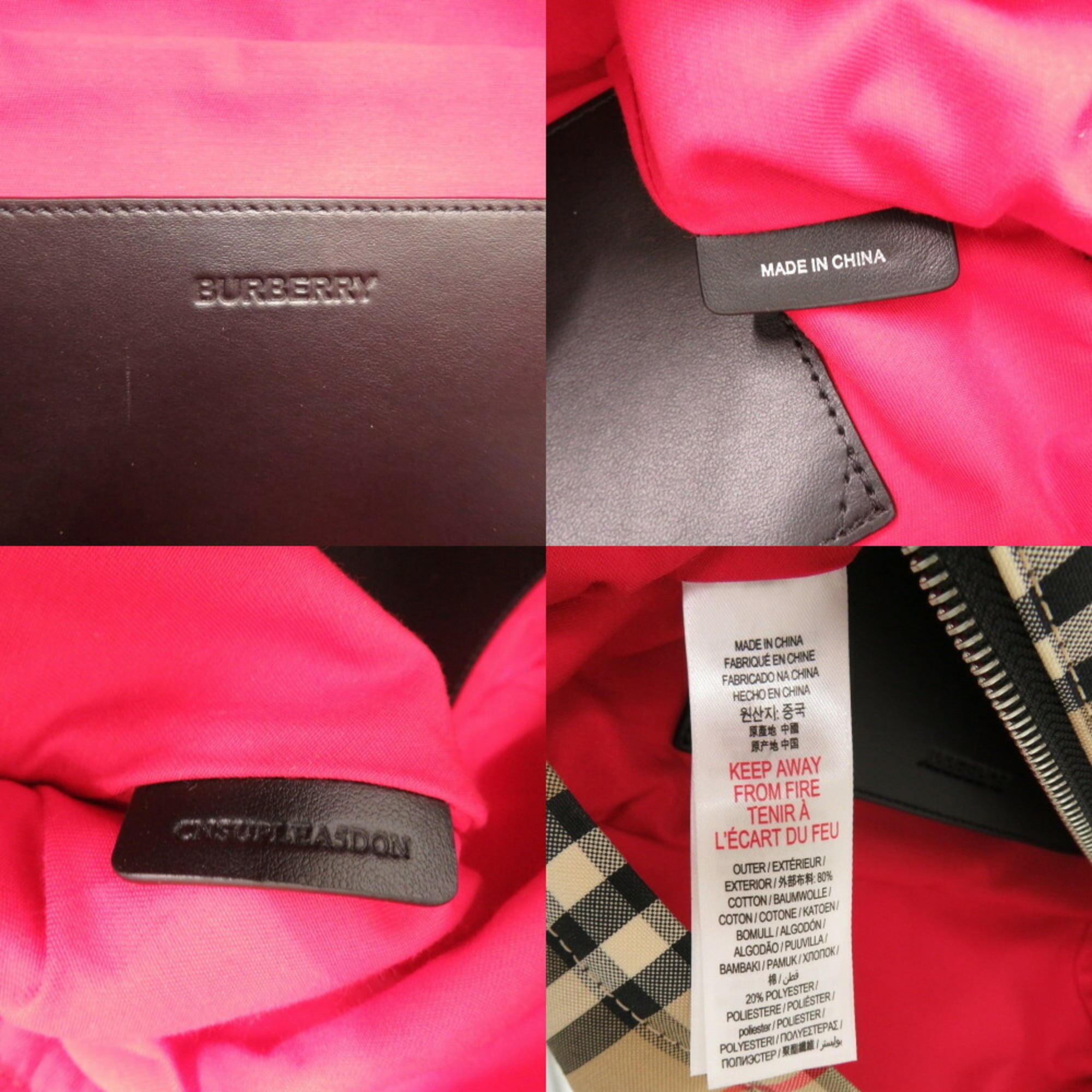 Burberry Beige Cotton Polyester Fanny Pack