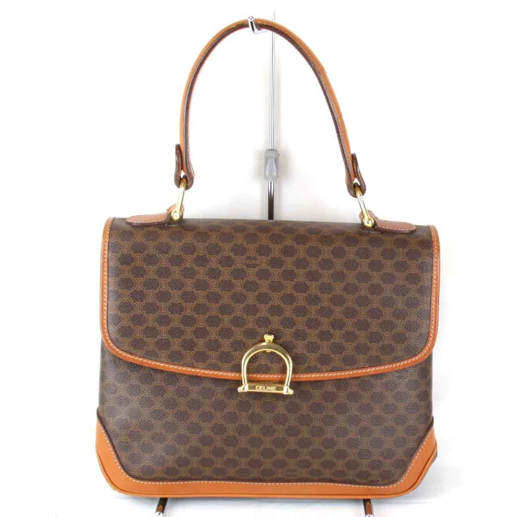 Celine Brown Leather Pvc Handbag
