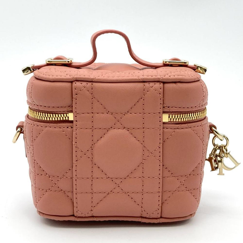 Christian Dior Pink Leather Shoulder Bag Vanity Bag (Pre-Owned)