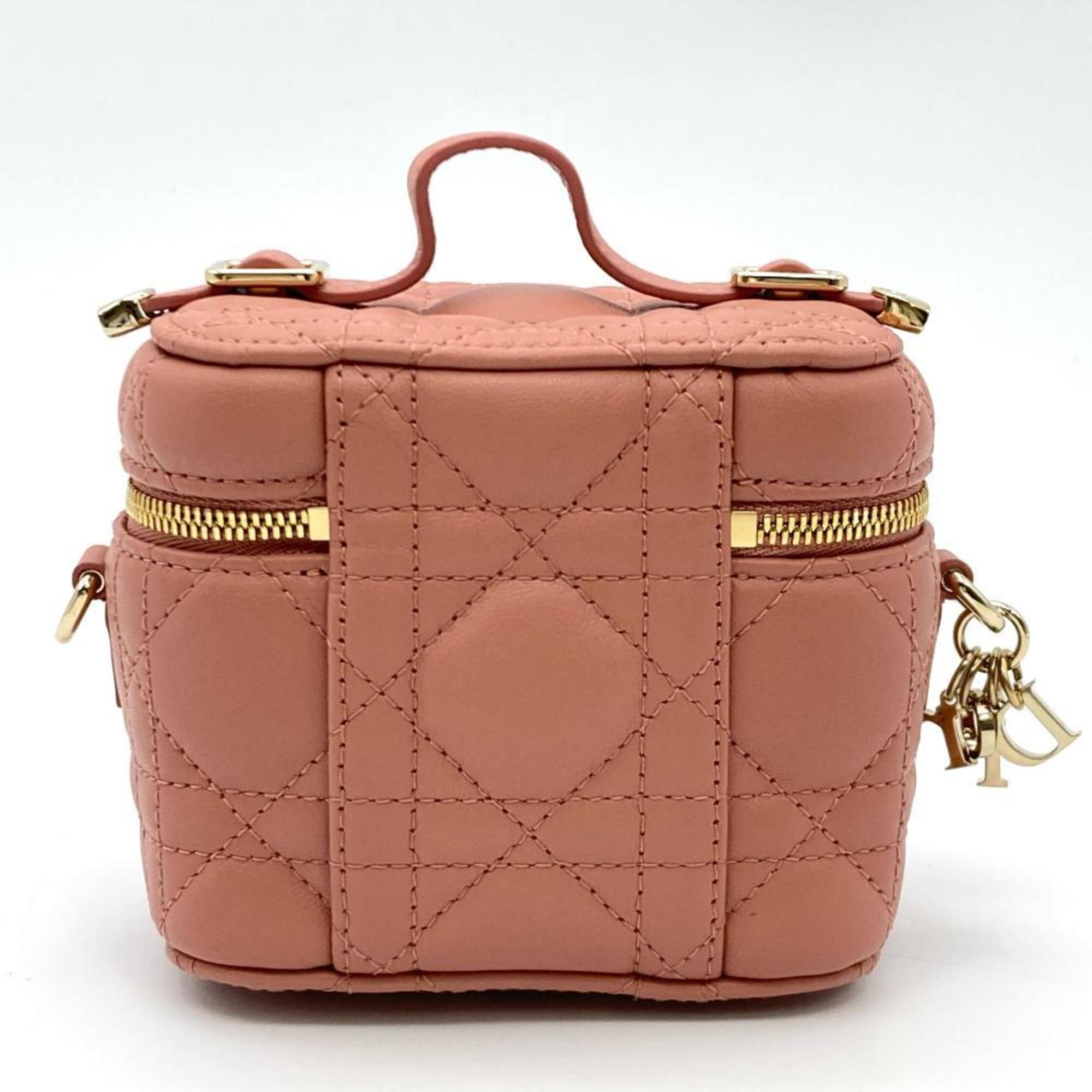 Christian Dior Pink Leather Shoulder Bag Vanity Bag (Pre-Owned)