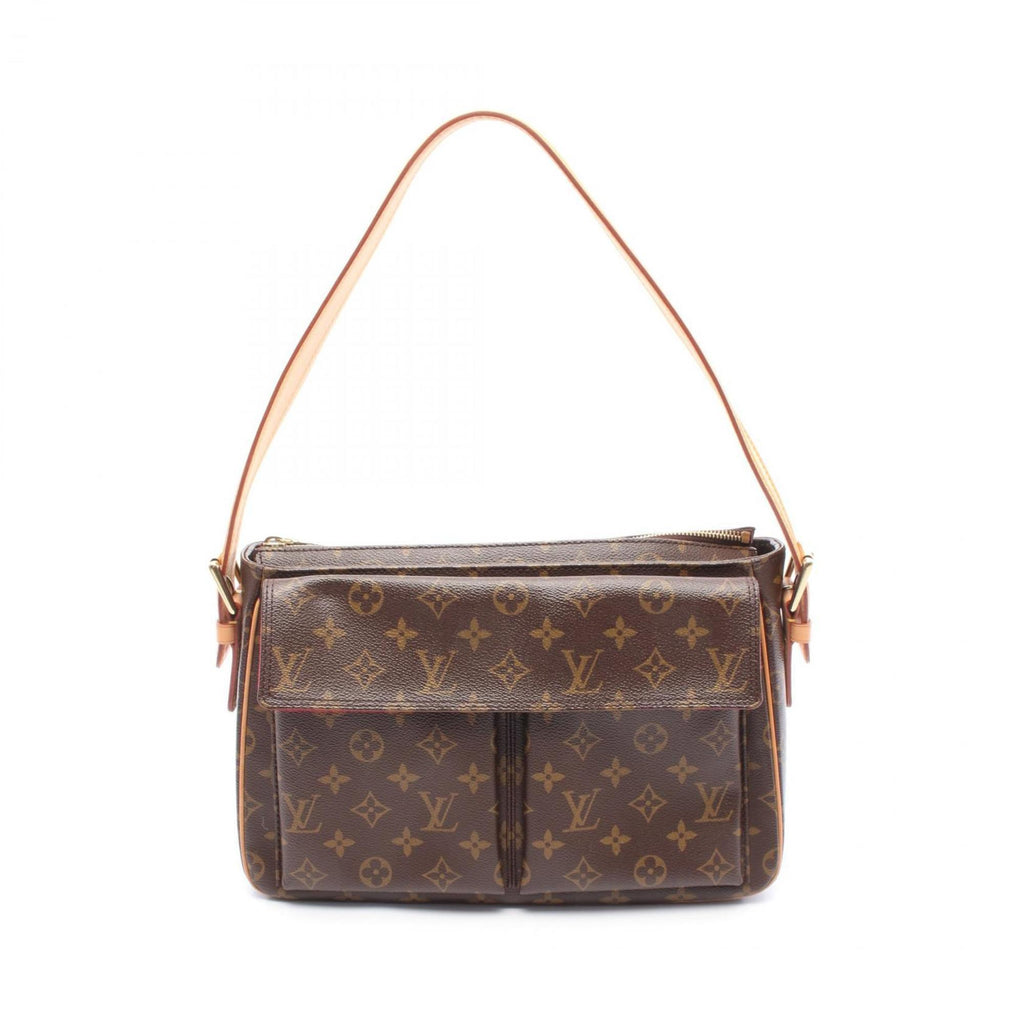 Louis Vuitton Monogram Brown Coated Canvas Leather Shoulder Bag