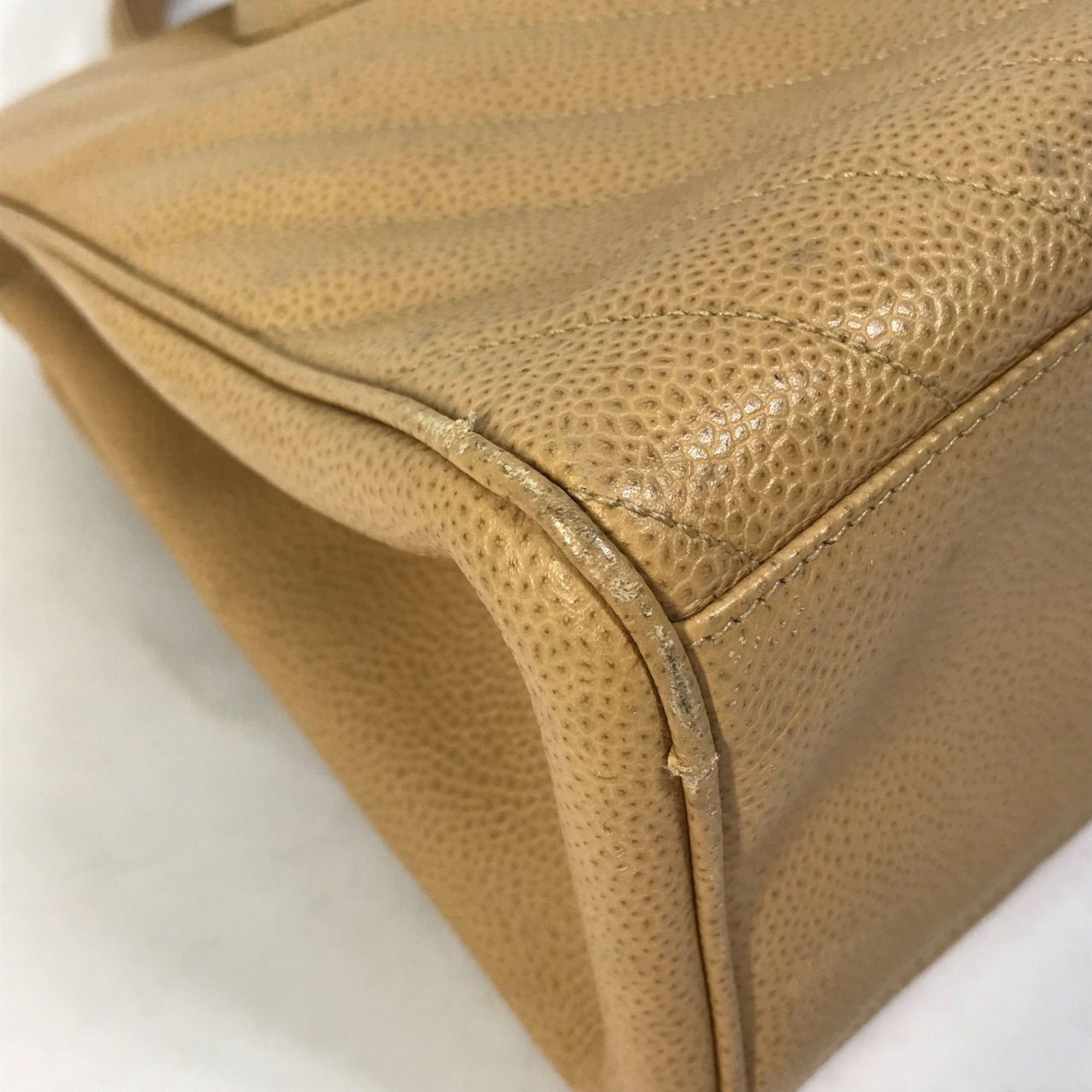 Chanel Beige Leather Handbag