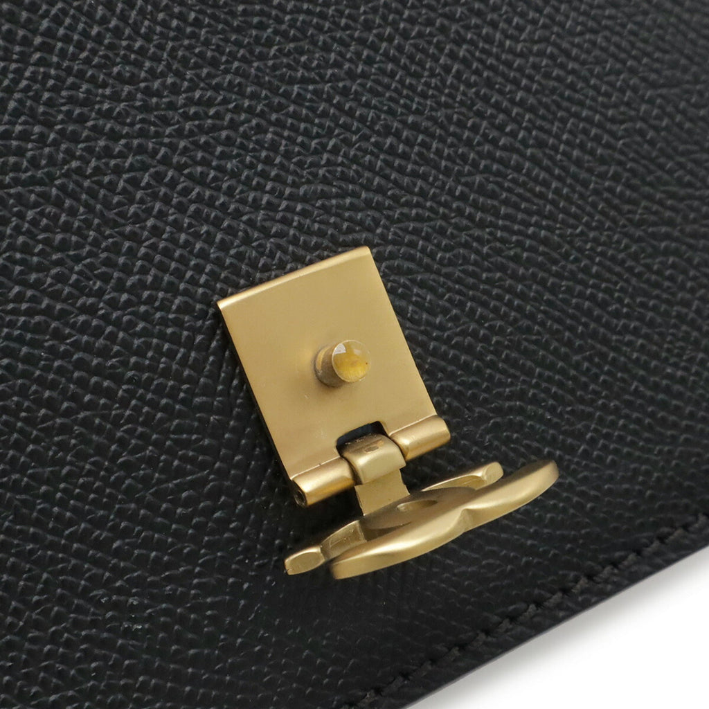 Chanel Black Grained Calfskin Shoulder Bag