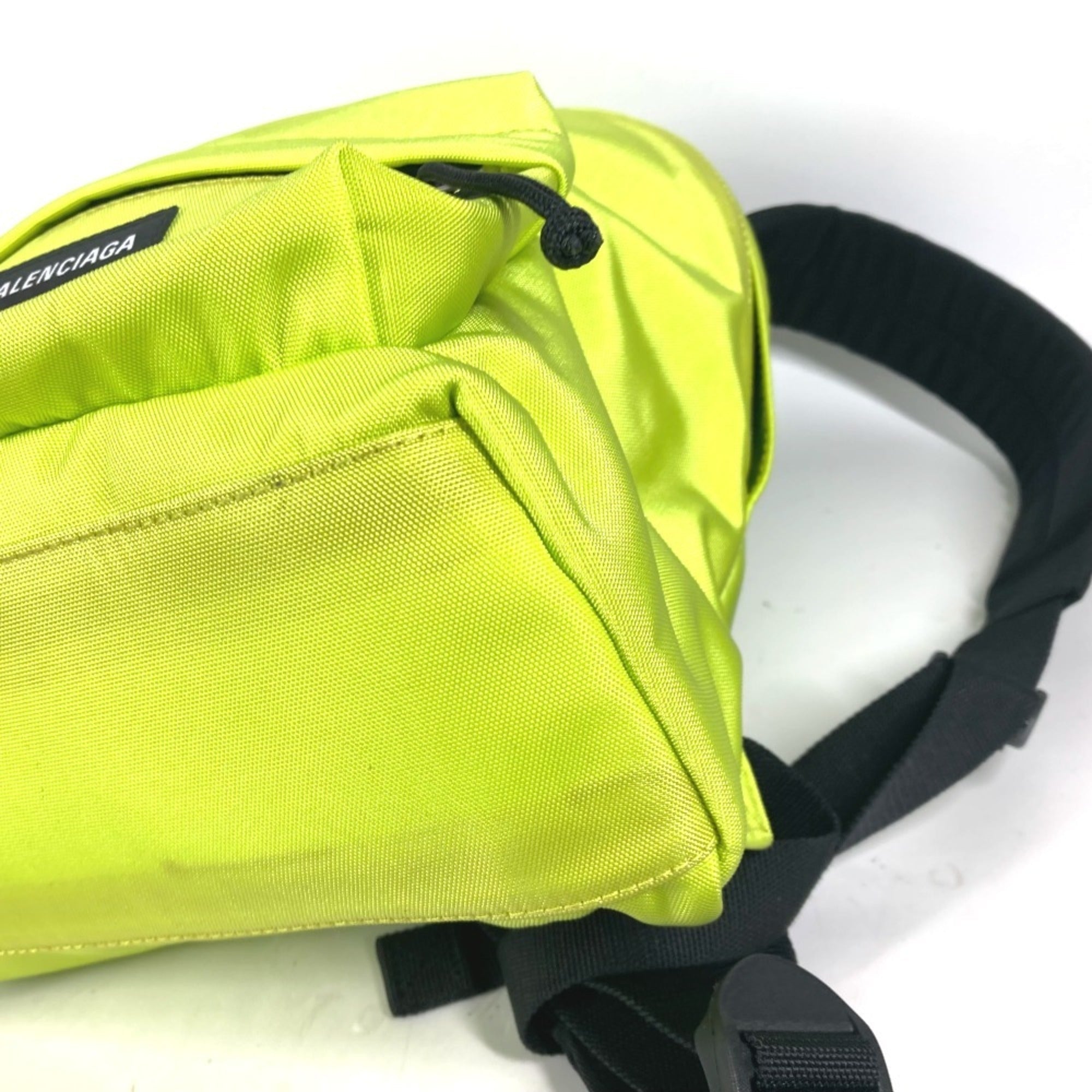 Balenciaga Black Yellow Nylon Canvas Backpack