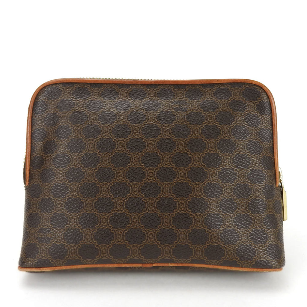 Celine Macadam Brown Pvc Leather Pouch