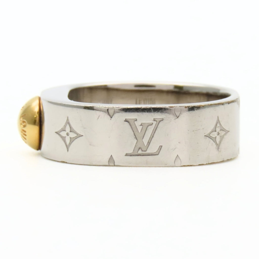 Louis Vuitton Silver Metal Band Ring