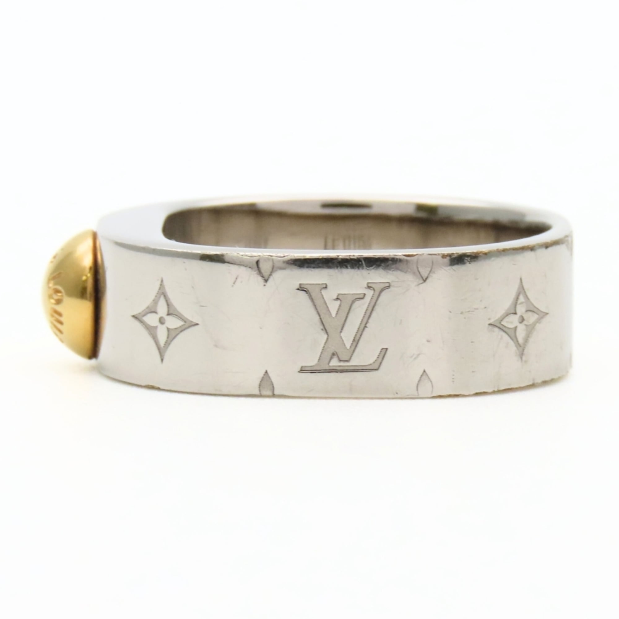 Louis Vuitton Silver Metal Band Ring