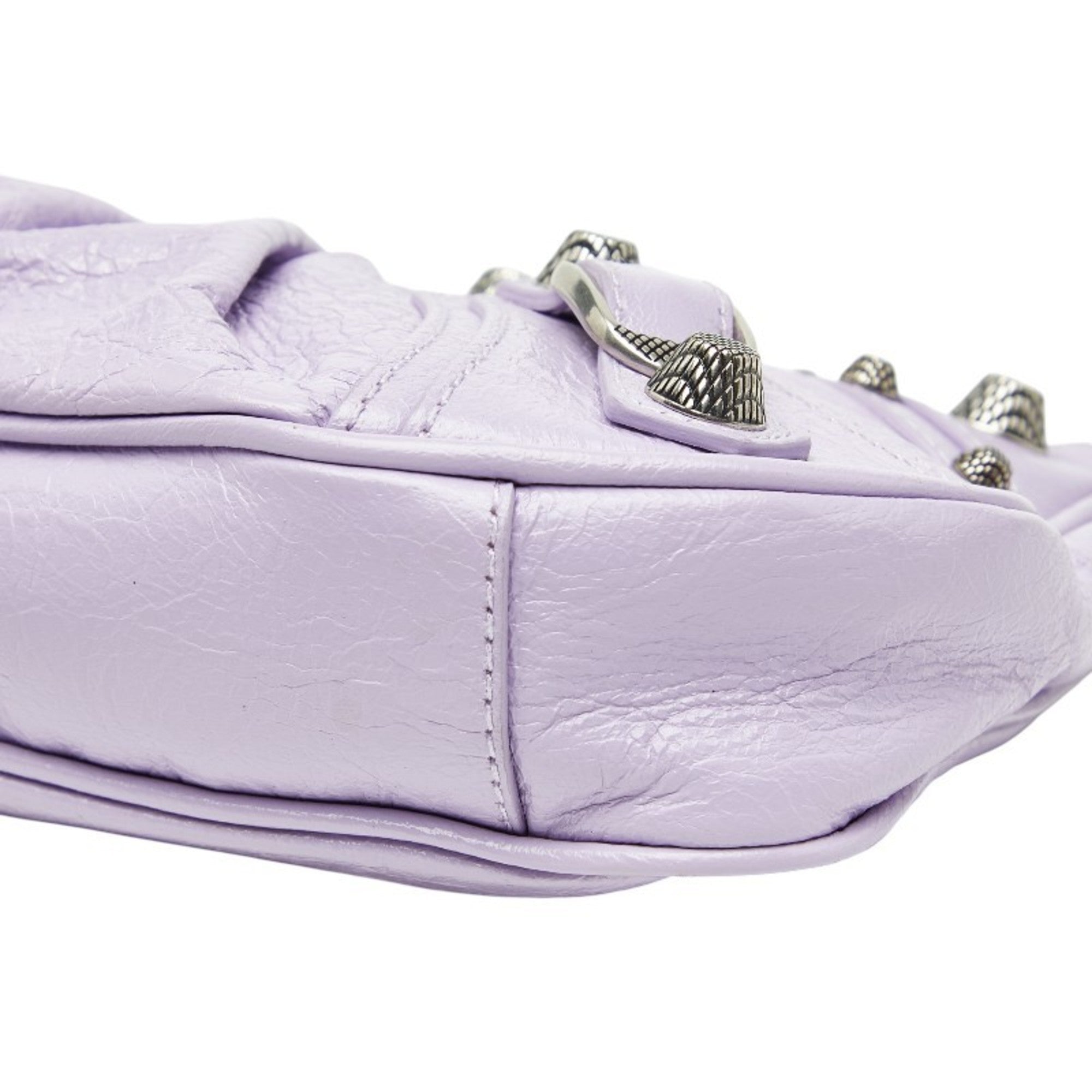 Balenciaga Purple Leather Handbag Shoulder