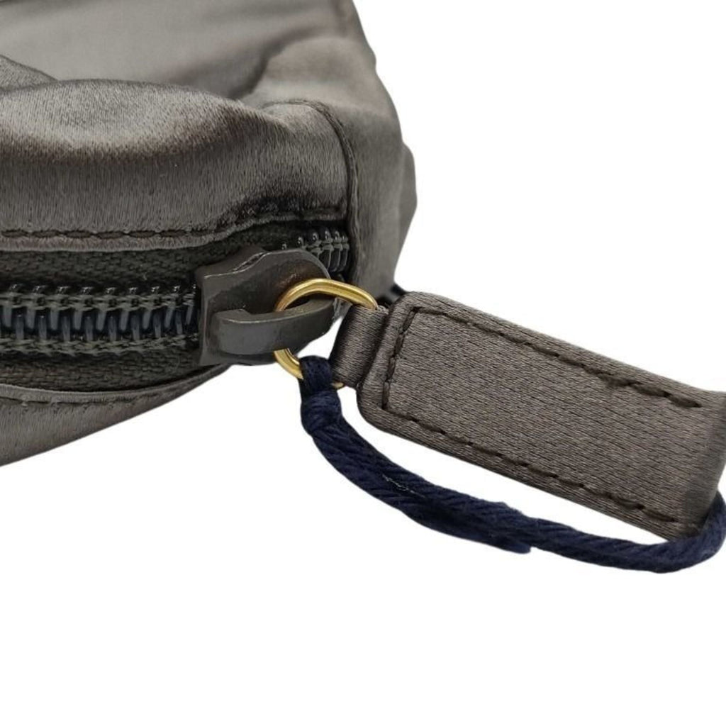 Prada Metallic Gray Canvas Pouch