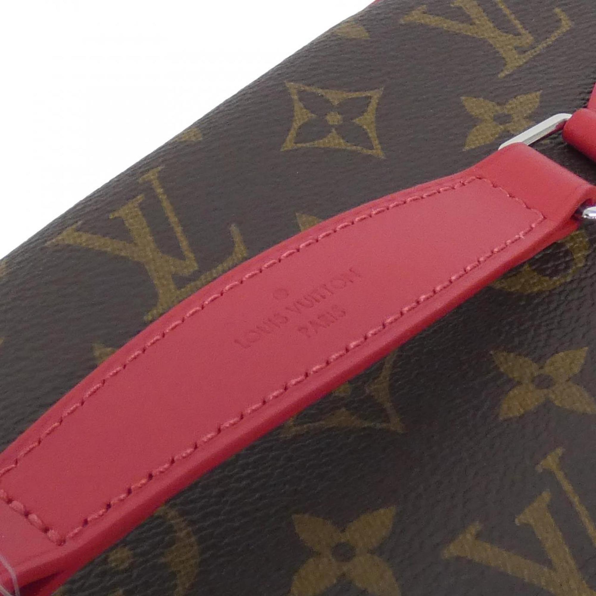 Louis Vuitton Marron Monogram Red Color Coated Canvas Handbag