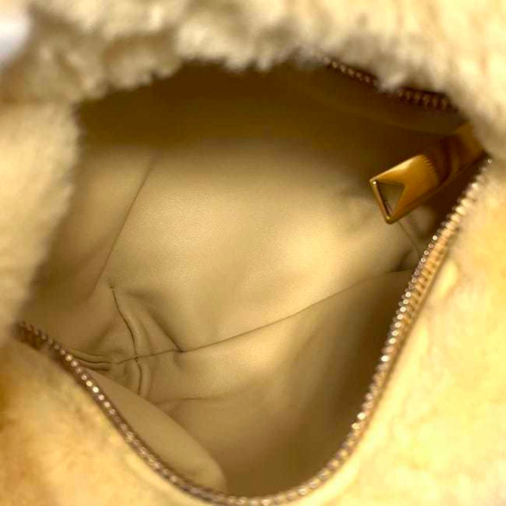 Bottega Veneta Beige Yellow Fur Handbag