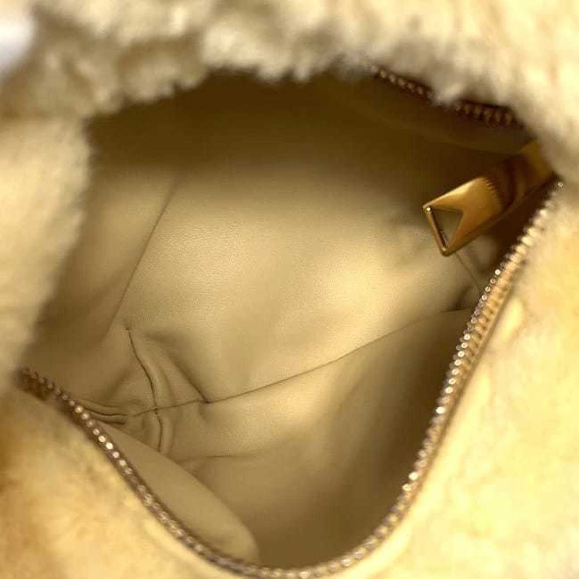 Bottega Veneta Beige Yellow Fur Handbag
