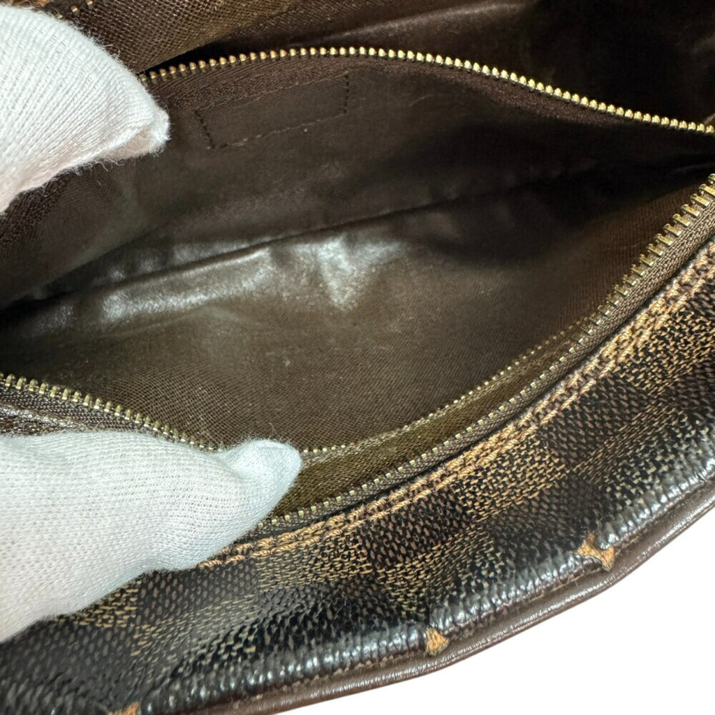 Louis Vuitton Damier Brown Leather Clutch Bag