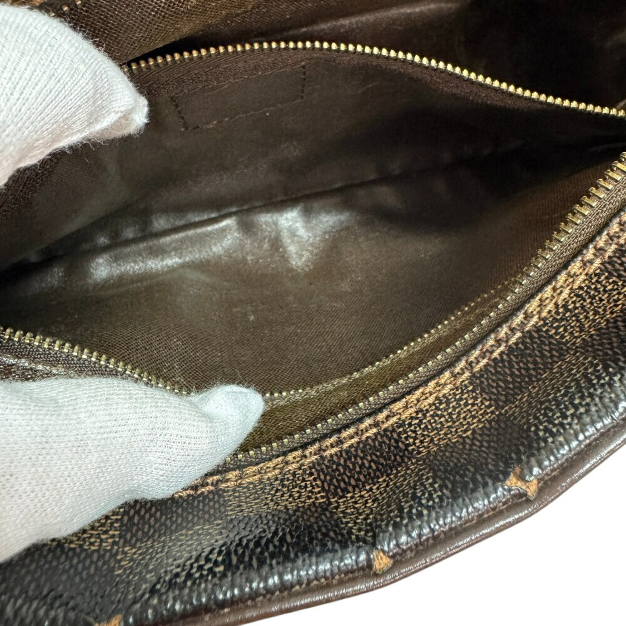 Louis Vuitton Damier Brown Leather Clutch Bag