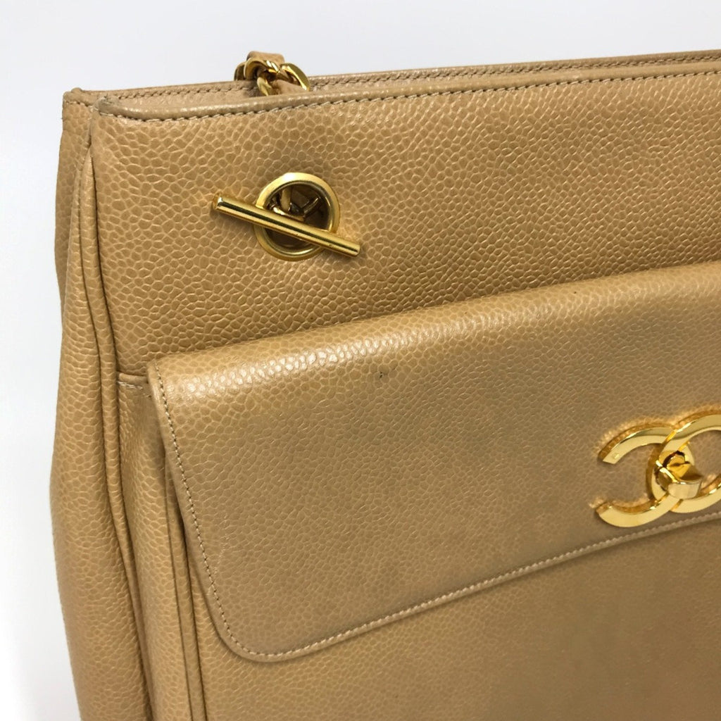 Chanel Beige Leather Shoulder Bag