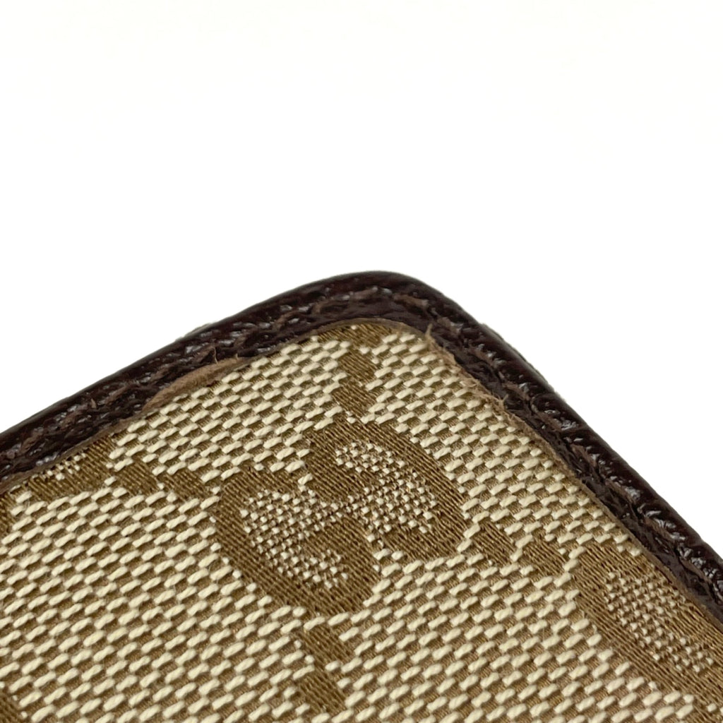Gucci Brown Gg Canvas Leather Long Wallet (Bi-Fold) (Pre-Owned)