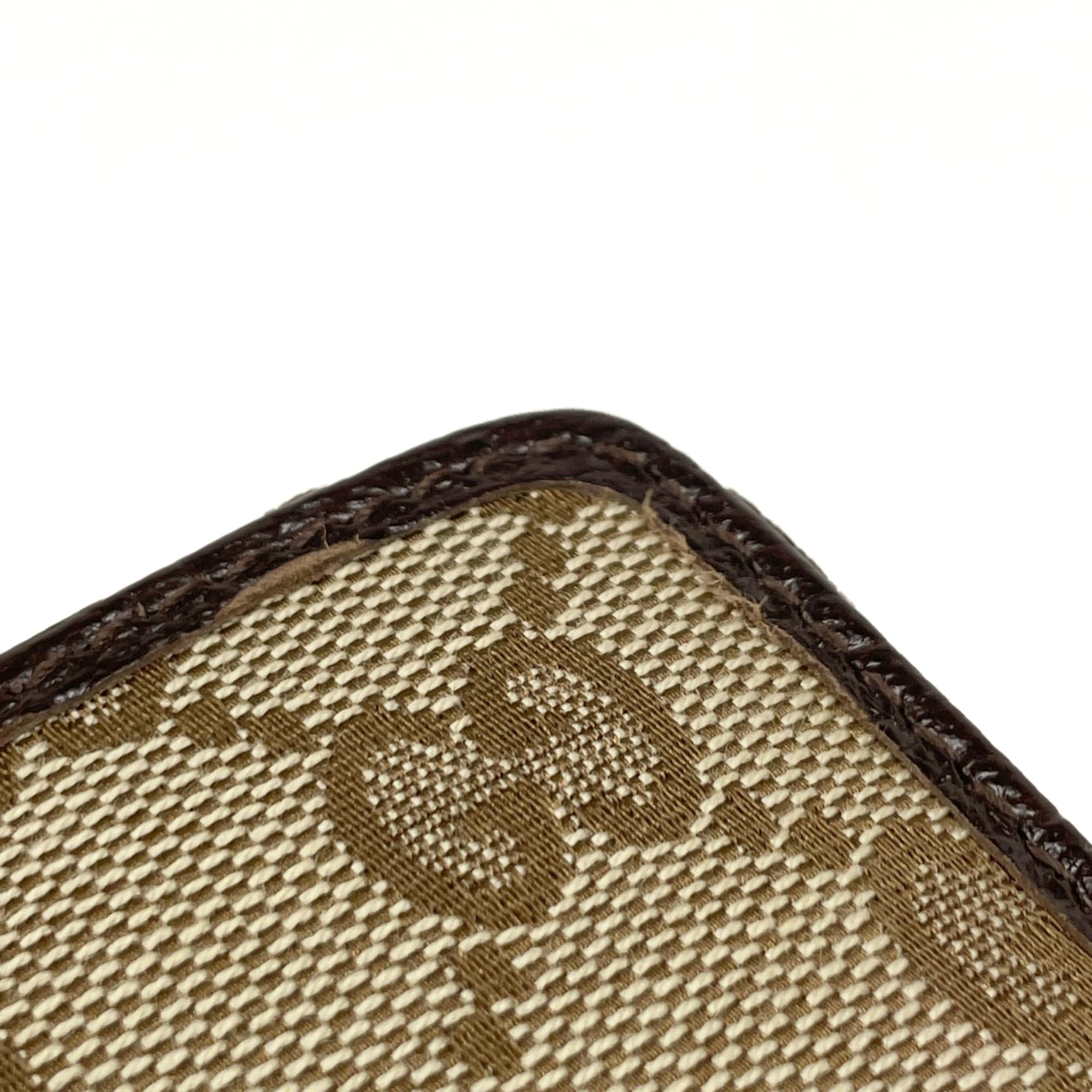 Gucci Brown Gg Canvas Leather Long Wallet (Bi-Fold) (Pre-Owned)