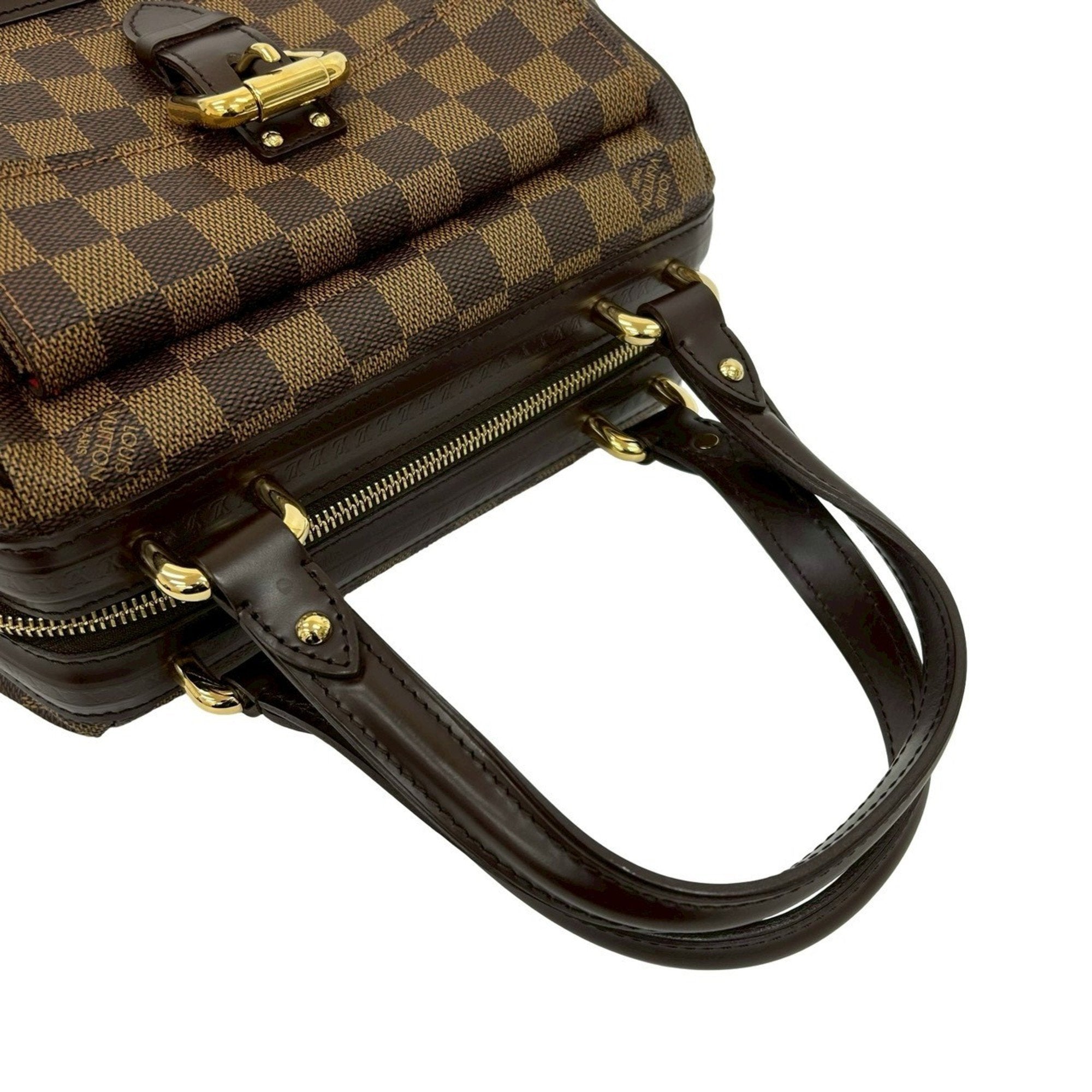 Louis Vuitton Brown Leather Pvc Boston Bag Handbag Tote Bag