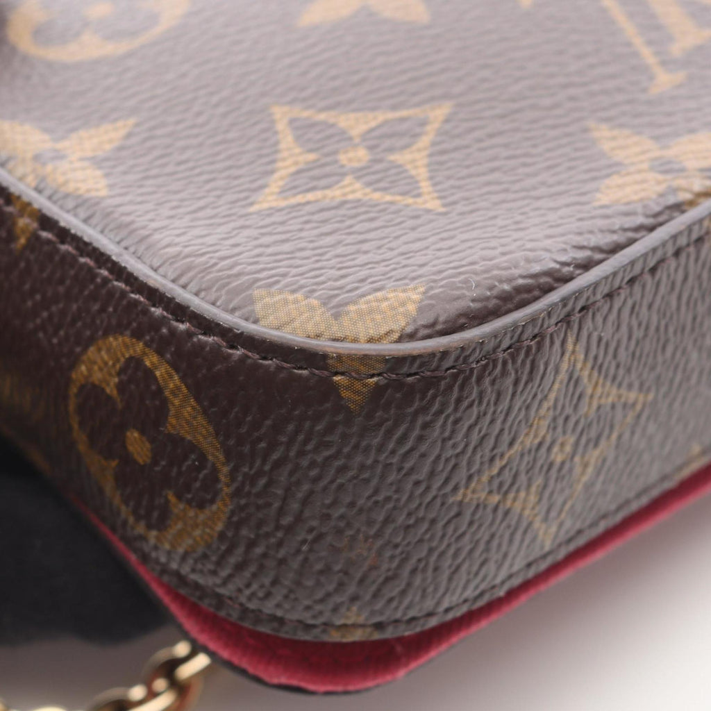 Louis Vuitton Brown Monogram Multi-Color Coated Canvas Leather Handbag Pochette Pouch Shoulder Bag