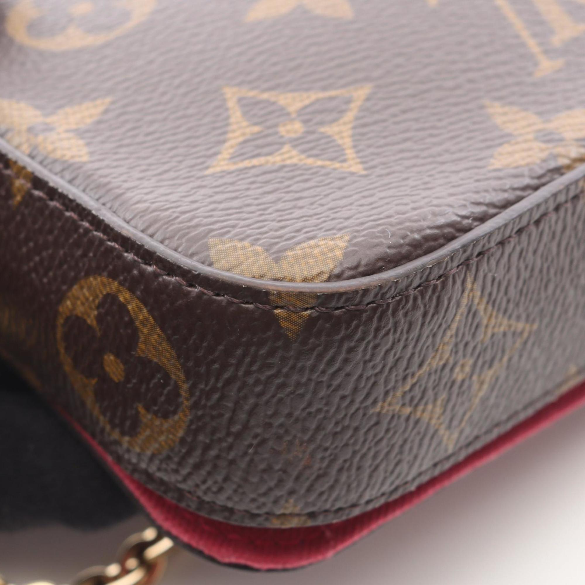 Louis Vuitton Brown Monogram Multi-Color Coated Canvas Leather Handbag Pochette Pouch Shoulder Bag