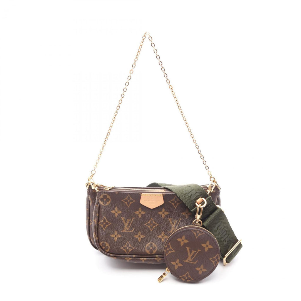 Louis Vuitton Monogram Brown Khaki Coated Canvas Leather Shoulder Bag