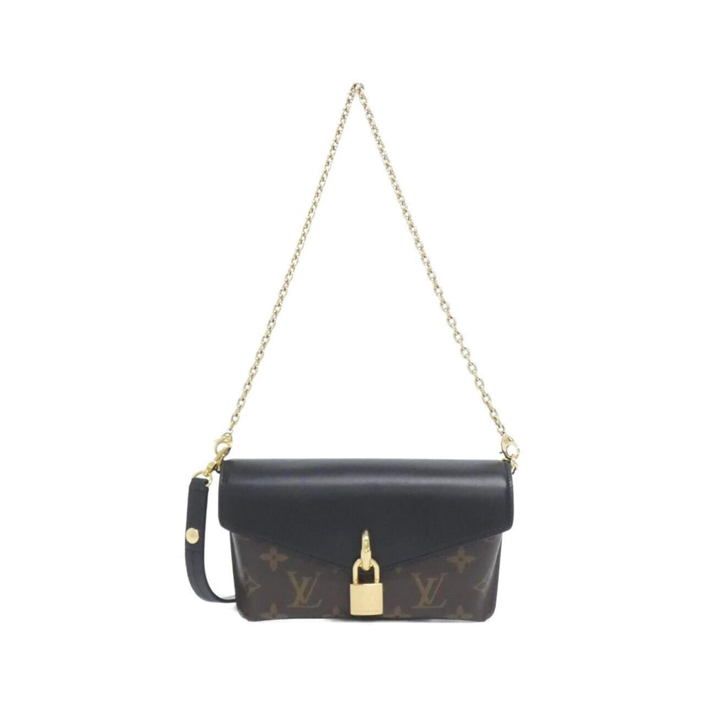 Louis Vuitton Black Marron Coated Canvas Leather Shoulder Bag
