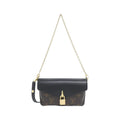 Louis Vuitton Black Marron Coated Canvas Leather Shoulder Bag