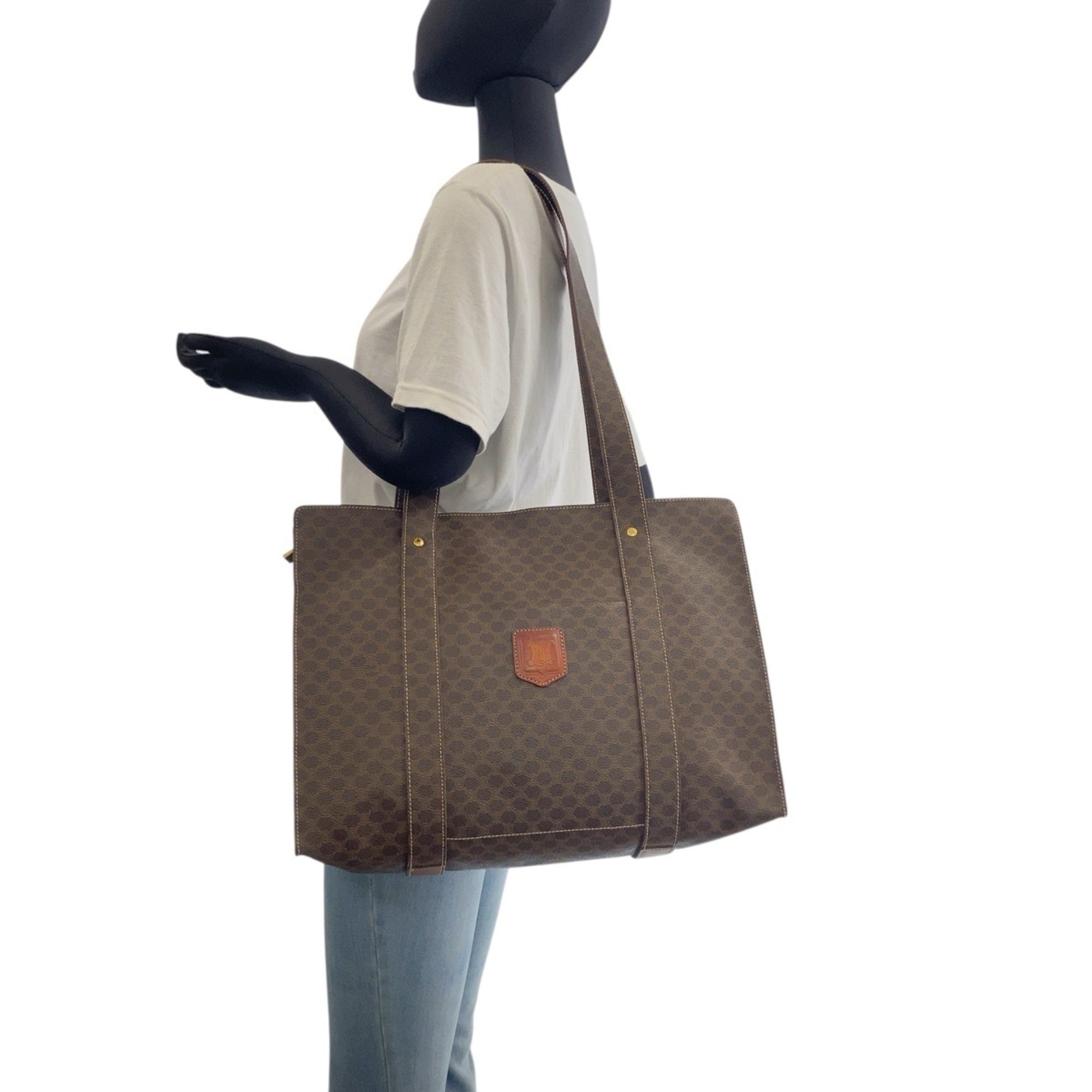 Celine Brown Pvc Shoulder Bag Tote Bag