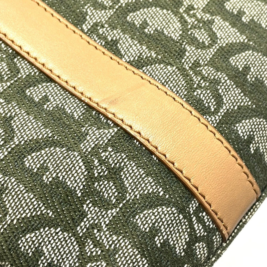 Christian Dior Green Canvas Leather Handbag Tote Bag (Pre-Owned)